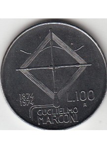 1974 Lire 100 Marconi Conservazione Fior di Conio Italia